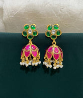 Jadau Stone Jhumka with screwback - KE0050